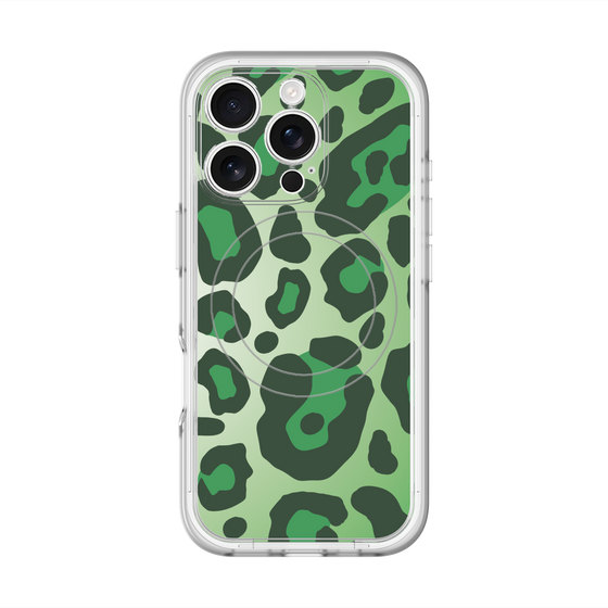 スリムプロテクションプレミアムケース with MagSafe［ Leopard - Green ］