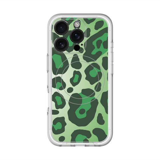 スリムプロテクションプレミアムケース with MagSafe［ Leopard - Green ］