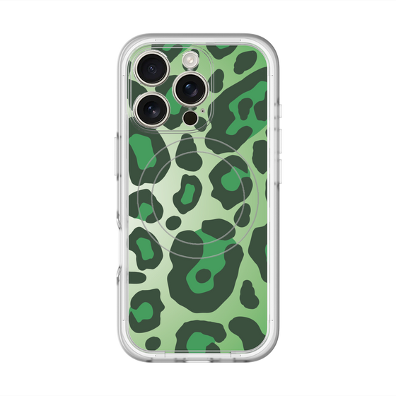 スリムプロテクションプレミアムケース with MagSafe［ Leopard - Green ］