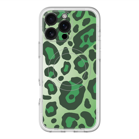 スリムプロテクションプレミアムケース with MagSafe［ Leopard - Green ］