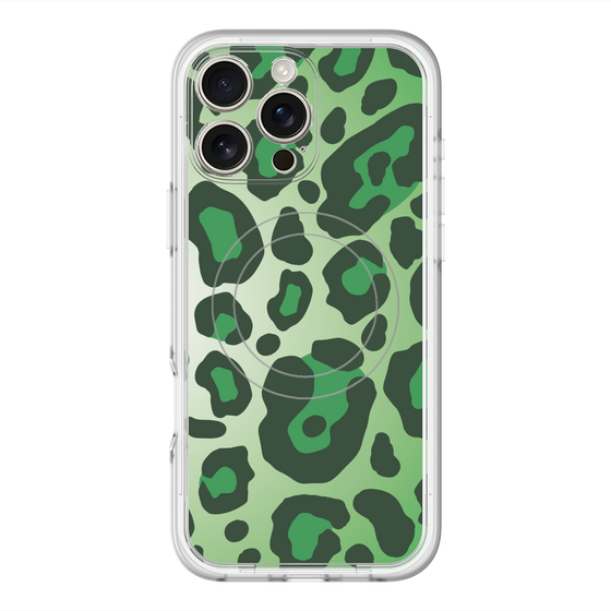 スリムプロテクションプレミアムケース with MagSafe［ Leopard - Green ］