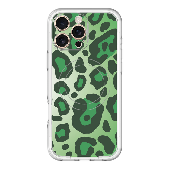 スリムプロテクションプレミアムケース with MagSafe［ Leopard - Green ］