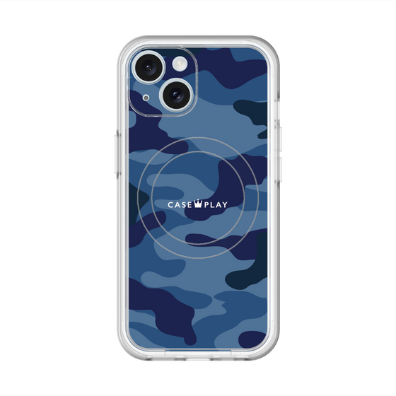 スリムプロテクションプレミアムケース with MagSafe［ Camouflage - Blue ］
