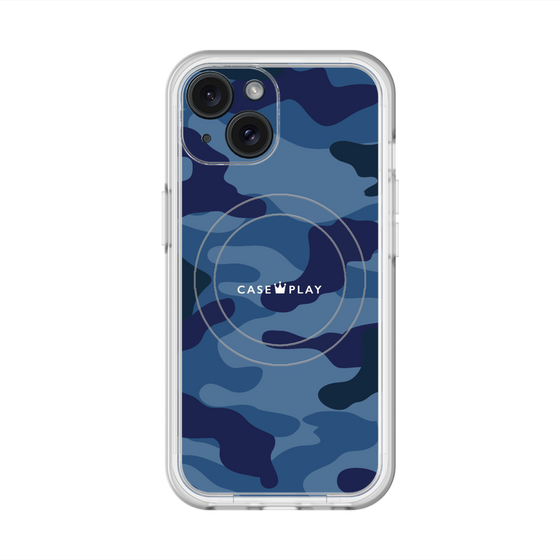 スリムプロテクションプレミアムケース with MagSafe［ Camouflage - Blue ］