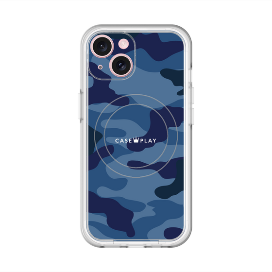 スリムプロテクションプレミアムケース with MagSafe［ Camouflage - Blue ］
