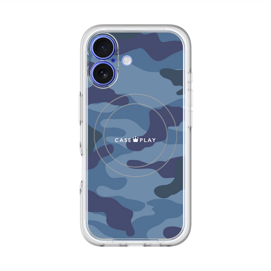 スリムプロテクションプレミアムケース with MagSafe［ Camouflage - Blue ］