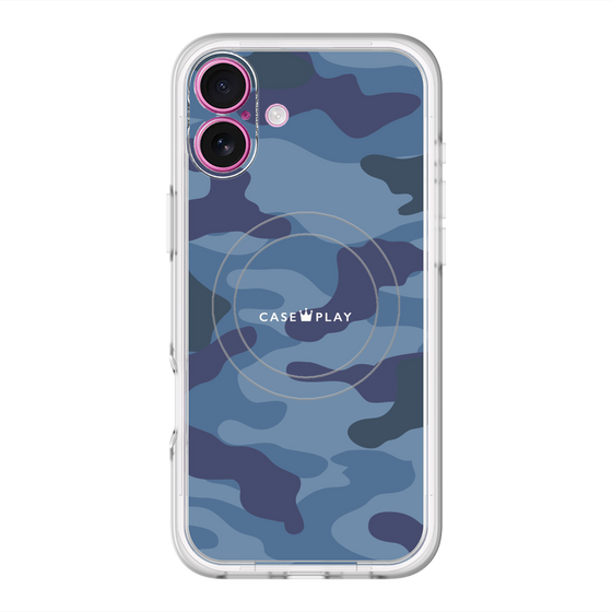 スリムプロテクションプレミアムケース with MagSafe［ Camouflage - Blue ］