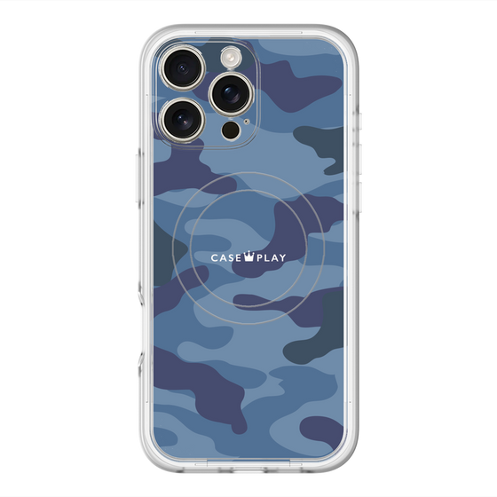 スリムプロテクションプレミアムケース with MagSafe［ Camouflage - Blue ］