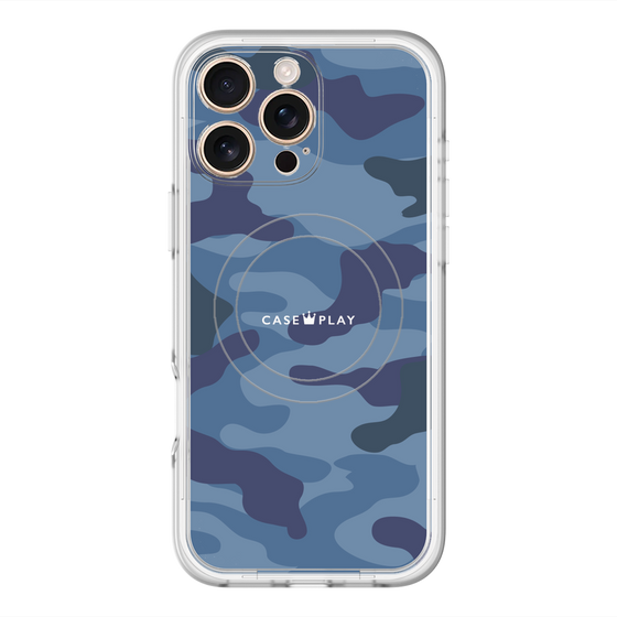 スリムプロテクションプレミアムケース with MagSafe［ Camouflage - Blue ］