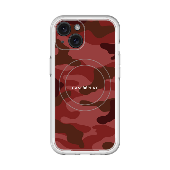 スリムプロテクションプレミアムケース with MagSafe［ Camouflage - Red ］