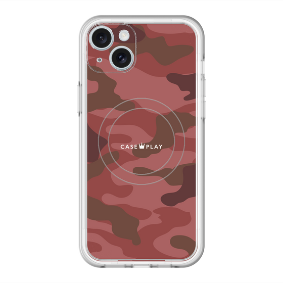 スリムプロテクションプレミアムケース with MagSafe［ Camouflage - Red ］