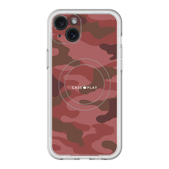 スリムプロテクションプレミアムケース with MagSafe［ Camouflage - Red ］