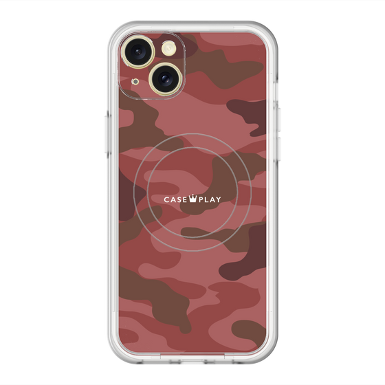 スリムプロテクションプレミアムケース with MagSafe［ Camouflage - Red ］