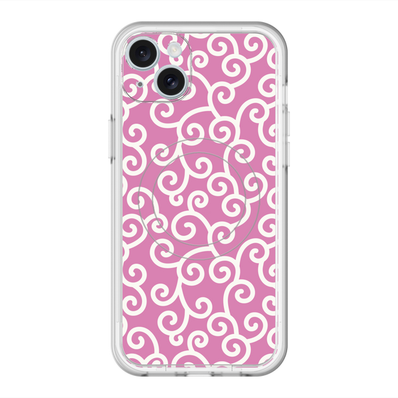 スリムプロテクションプレミアムケース with MagSafe［ 唐草模様 - Pink ］