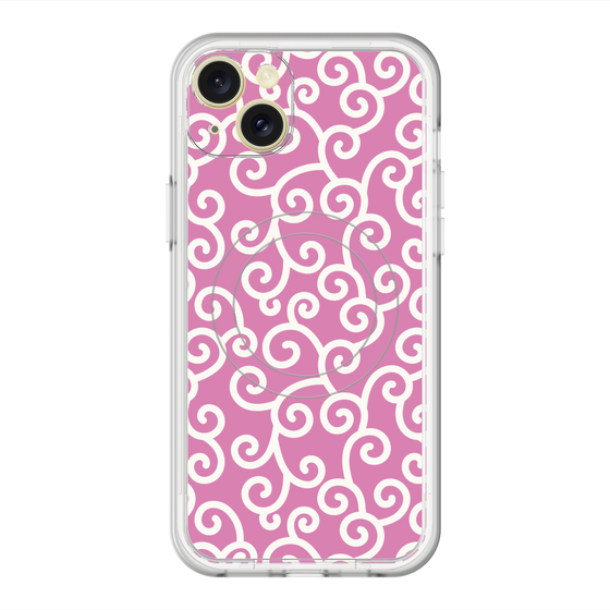 スリムプロテクションプレミアムケース with MagSafe［ 唐草模様 - Pink ］