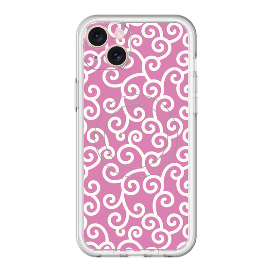 スリムプロテクションプレミアムケース with MagSafe［ 唐草模様 - Pink ］