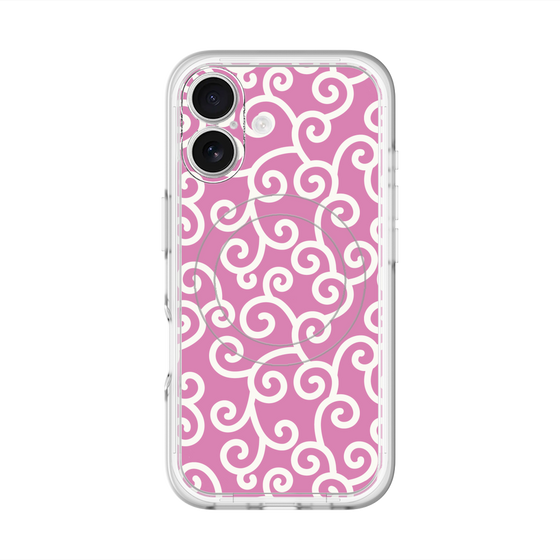 スリムプロテクションプレミアムケース with MagSafe［ 唐草模様 - Pink ］