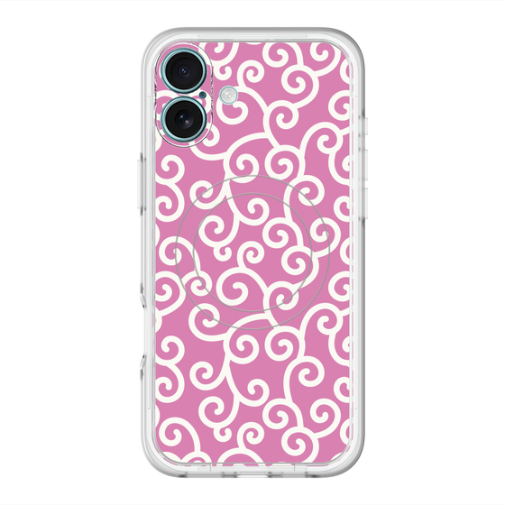 スリムプロテクションプレミアムケース with MagSafe［ 唐草模様 - Pink ］
