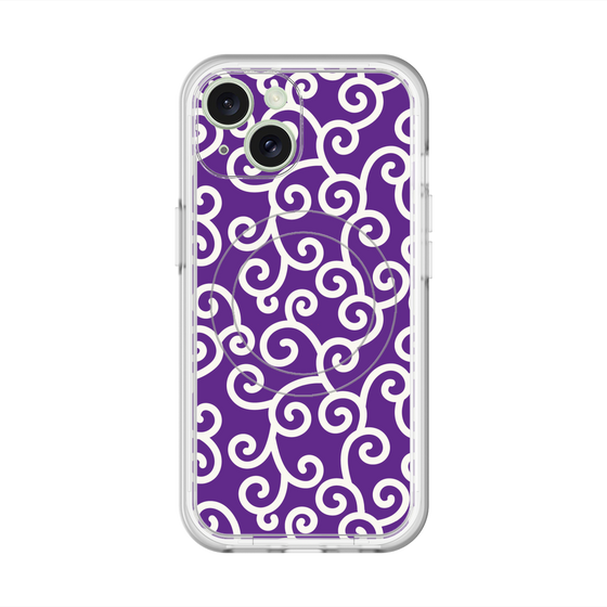 スリムプロテクションプレミアムケース with MagSafe［ 唐草模様 - Purple ］