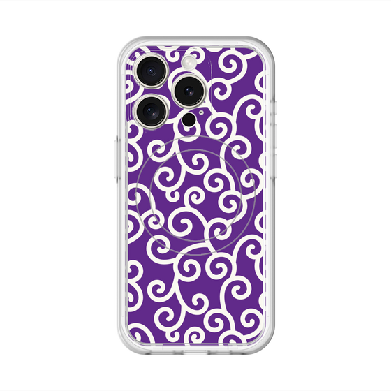 スリムプロテクションプレミアムケース with MagSafe［ 唐草模様 - Purple ］