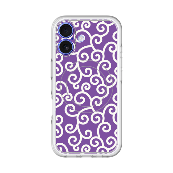スリムプロテクションプレミアムケース with MagSafe［ 唐草模様 - Purple ］