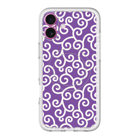 スリムプロテクションプレミアムケース with MagSafe［ 唐草模様 - Purple ］