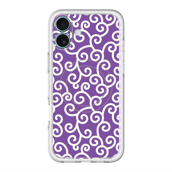 スリムプロテクションプレミアムケース with MagSafe［ 唐草模様 - Purple ］