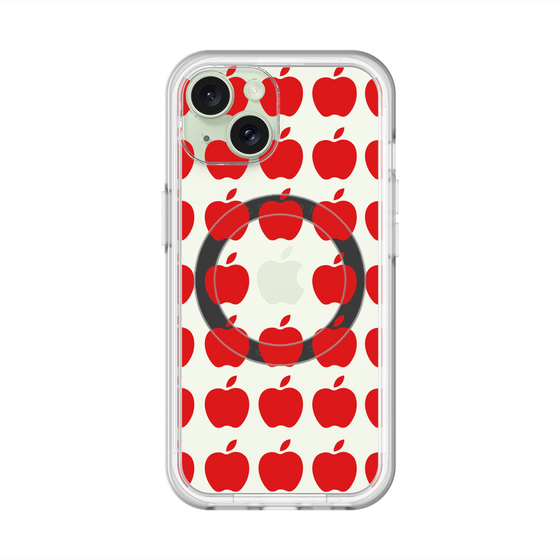 スリムプロテクションプレミアムケース with MagSafe［ Apple - Red ］
