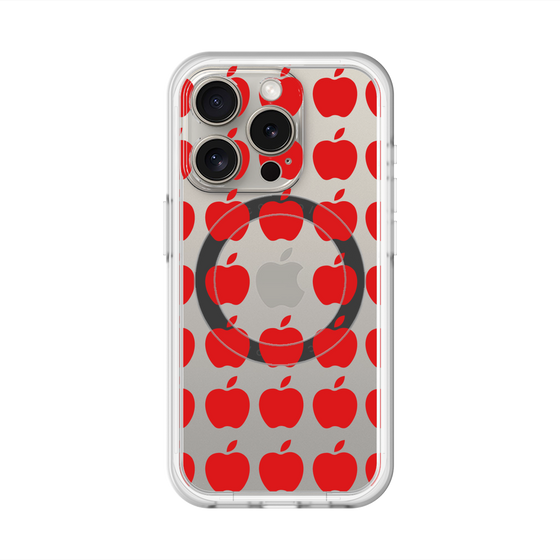 スリムプロテクションプレミアムケース with MagSafe［ Apple - Red ］