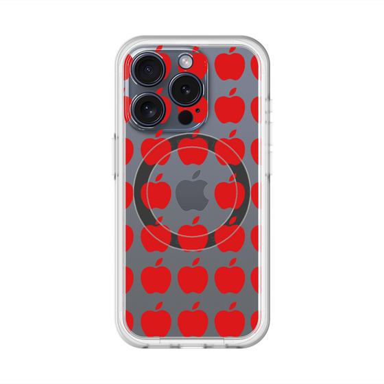 スリムプロテクションプレミアムケース with MagSafe［ Apple - Red ］
