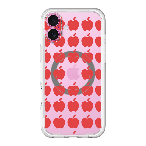 スリムプロテクションプレミアムケース with MagSafe［ Apple - Red ］