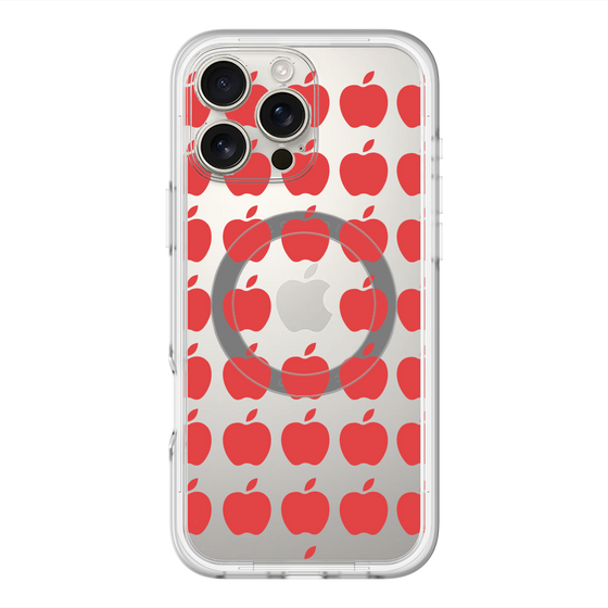 スリムプロテクションプレミアムケース with MagSafe［ Apple - Red ］