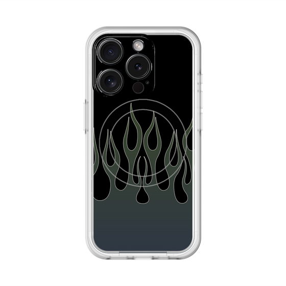 スリムプロテクションプレミアムケース with MagSafe［ 炎 - Blue ］