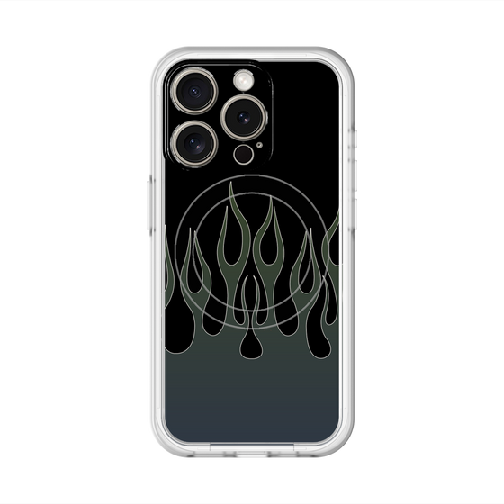 スリムプロテクションプレミアムケース with MagSafe［ 炎 - Blue ］