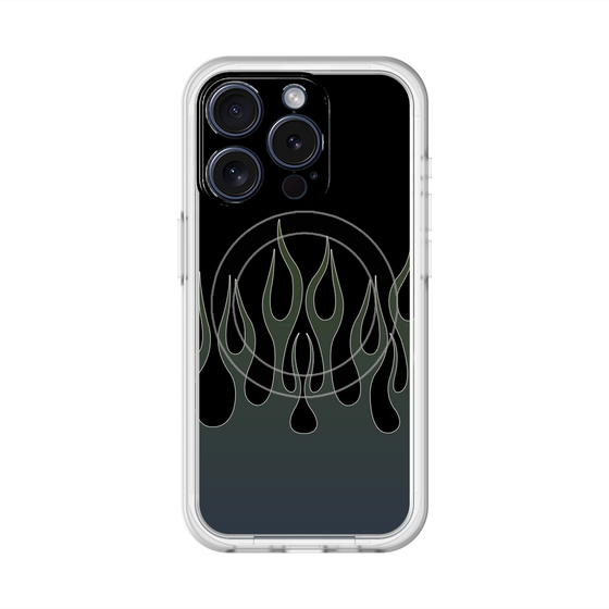 スリムプロテクションプレミアムケース with MagSafe［ 炎 - Blue ］