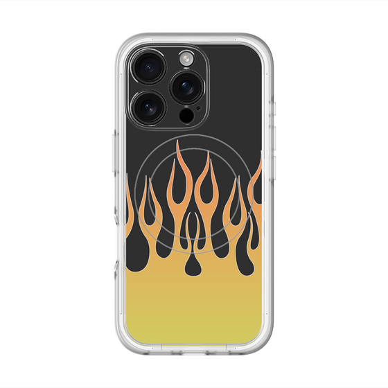 スリムプロテクションプレミアムケース with MagSafe［ 炎 - Yellow ］