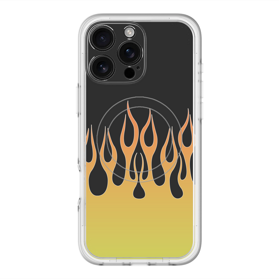 スリムプロテクションプレミアムケース with MagSafe［ 炎 - Yellow ］