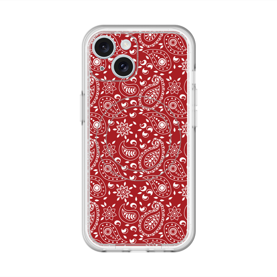 スリムプロテクションプレミアムケース with MagSafe［ ペイズリー - Red ］