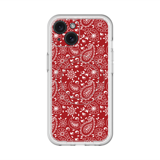 スリムプロテクションプレミアムケース with MagSafe［ ペイズリー - Red ］