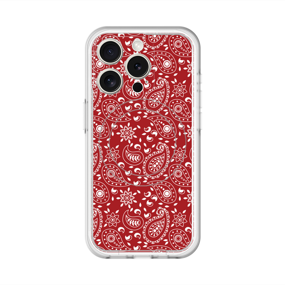 スリムプロテクションプレミアムケース with MagSafe［ ペイズリー - Red ］