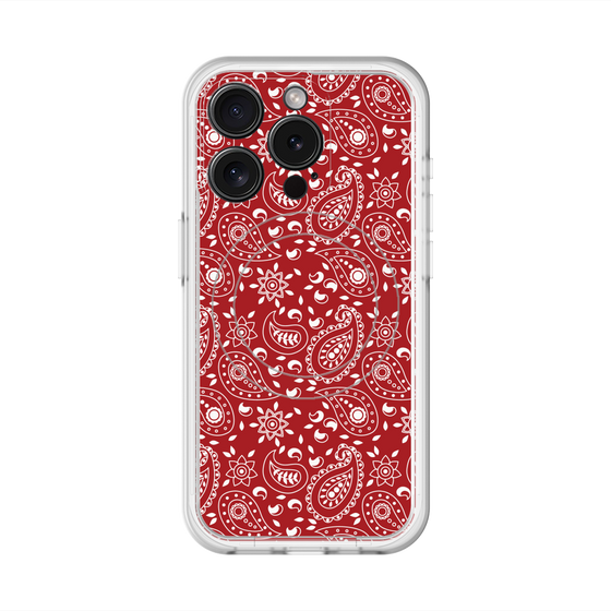 スリムプロテクションプレミアムケース with MagSafe［ ペイズリー - Red ］