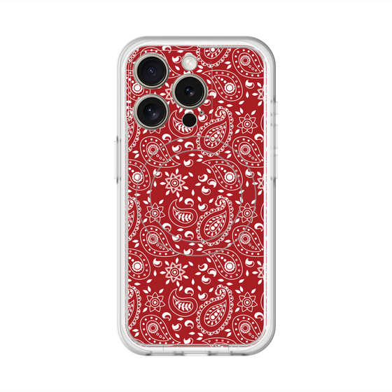 スリムプロテクションプレミアムケース with MagSafe［ ペイズリー - Red ］