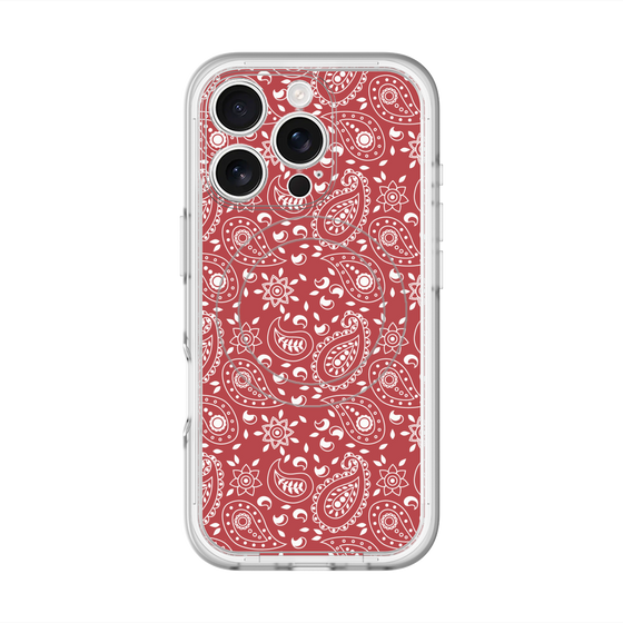 スリムプロテクションプレミアムケース with MagSafe［ ペイズリー - Red ］