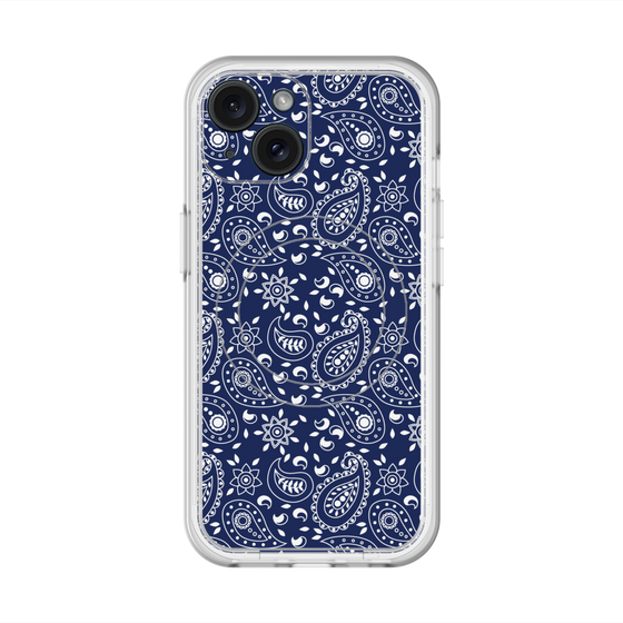 スリムプロテクションプレミアムケース with MagSafe［ ペイズリー - Blue ］