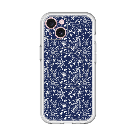 スリムプロテクションプレミアムケース with MagSafe［ ペイズリー - Blue ］
