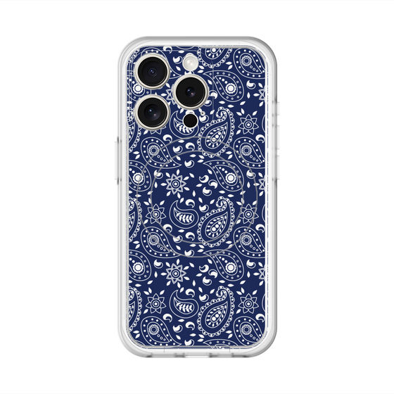スリムプロテクションプレミアムケース with MagSafe［ ペイズリー - Blue ］