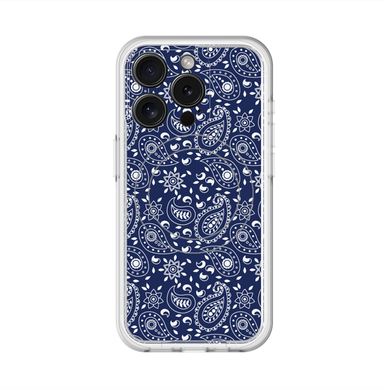 スリムプロテクションプレミアムケース with MagSafe［ ペイズリー - Blue ］