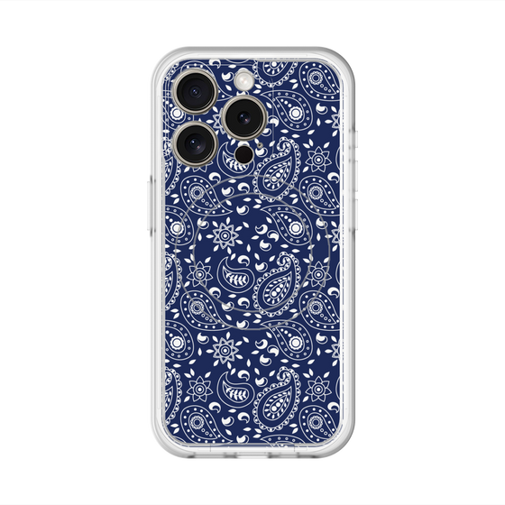 スリムプロテクションプレミアムケース with MagSafe［ ペイズリー - Blue ］