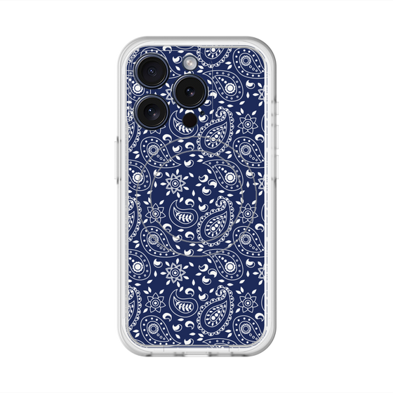 スリムプロテクションプレミアムケース with MagSafe［ ペイズリー - Blue ］
