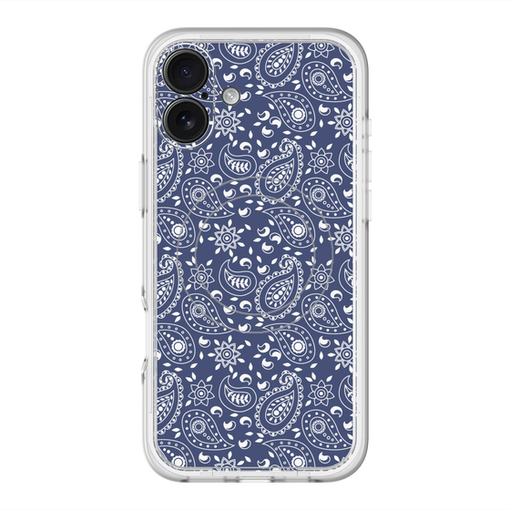 スリムプロテクションプレミアムケース with MagSafe［ ペイズリー - Blue ］